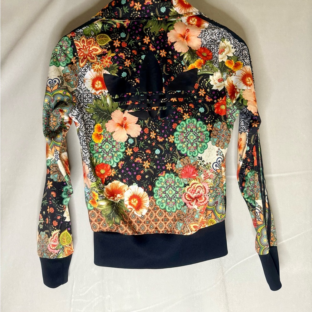 Adidas Vibrant Floral Track Jacket with Black Details - Picture 1 of 3
